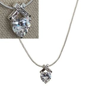 Infinity Heart Necklace with Swarovski Crystals, Sparkly Pendant, Gift-Ready NEW